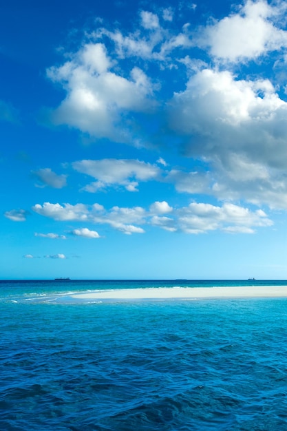 Beautiful sky and blue sea tropical beach