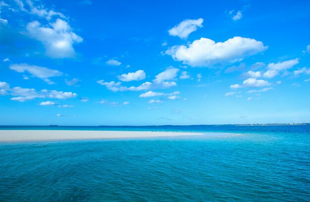 Beautiful sky and blue sea