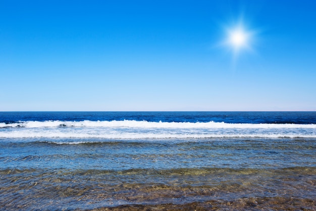 Beautiful sky and blue sea