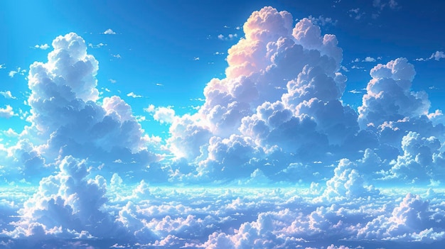 Beautiful Sky Panorama Blue White Clouds Background Banner HD