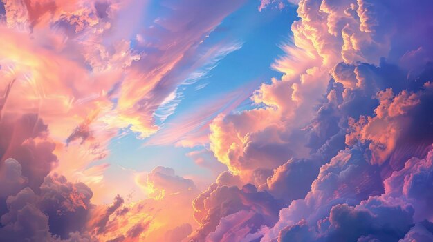 Beautiful sky quiet sunset background