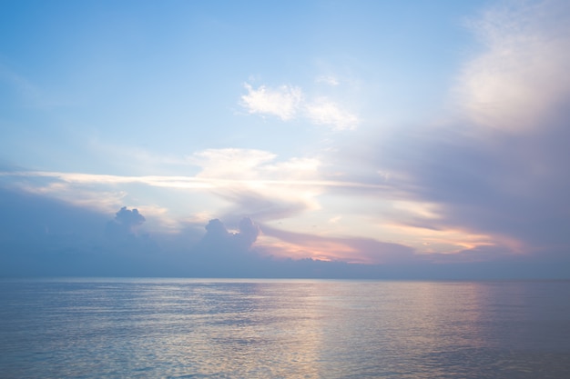 Beautiful sky at sunrise at sea