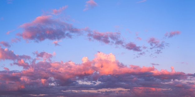 Beautiful sky sunset panorama as background