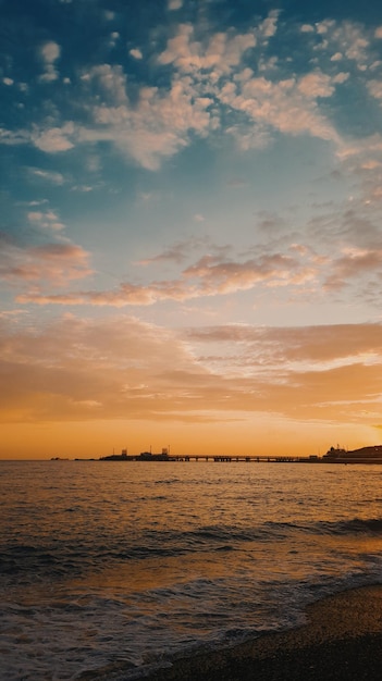 Beautiful sky with clouds at sunset