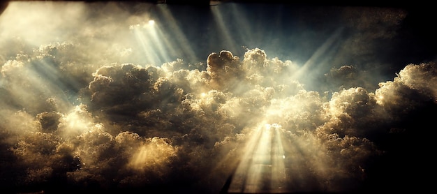 Beautiful sky with sun beam