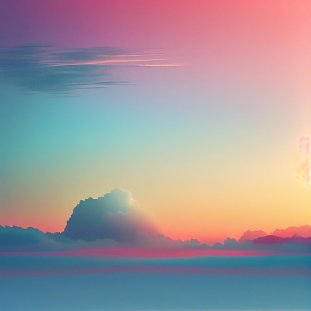 Beautiful skyscape with clouds at sunset or sunrise Generative AI