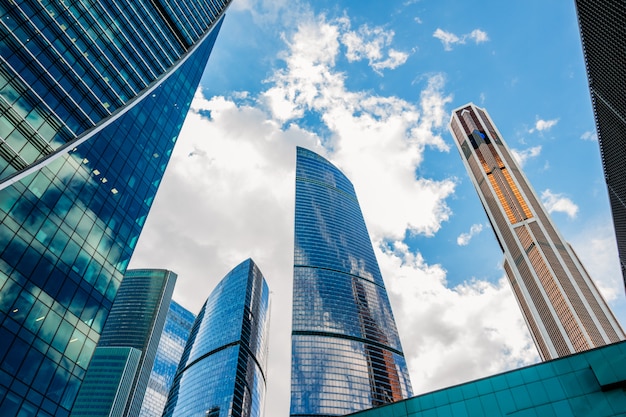 Beautiful skyscrapers on sky