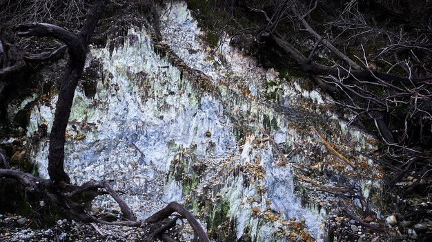 Beautiful small rocks formed in the Halimun Salak Mountains area of Indonesia