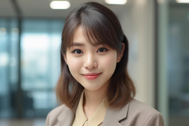 Beautiful smiling asian woman in suit