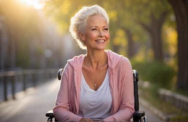 Beautiful smiling cancer women