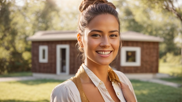 Beautiful smiling girl realtor