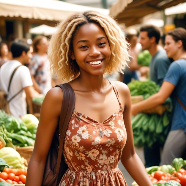 Beautiful smiling tourist girl wearing backpack and a hat