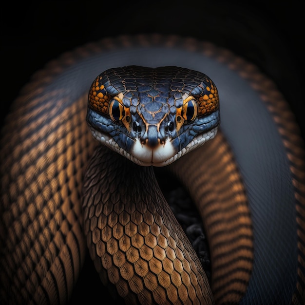 beautiful snake closeup face Generative AI