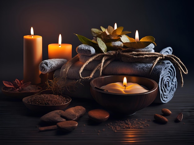 Beautiful spa composition background Relax still life ai generative