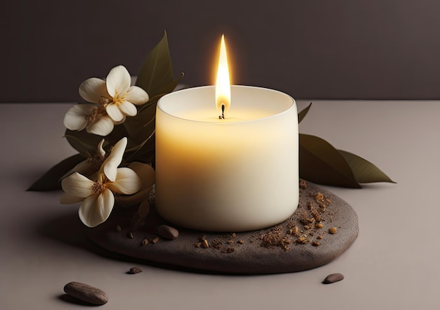 Beautiful spa composition with candles