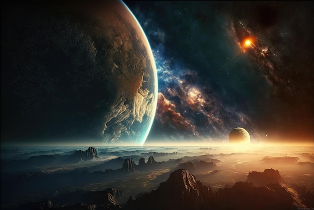 Beautiful Space and Earth