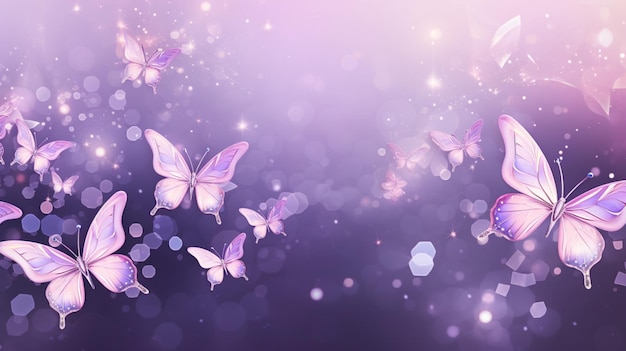 Beautiful sparkly butterfly background aesthetic violet image Ai generated art