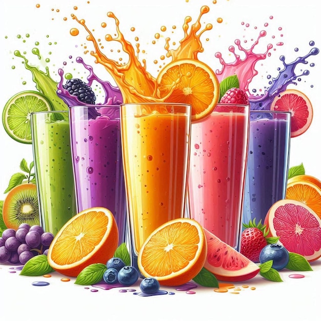 Beautiful special Variety of Fruit Juices