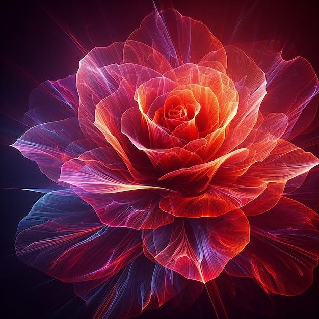 Beautiful Spectral Light Illuminates Red Colored Red Roses Background