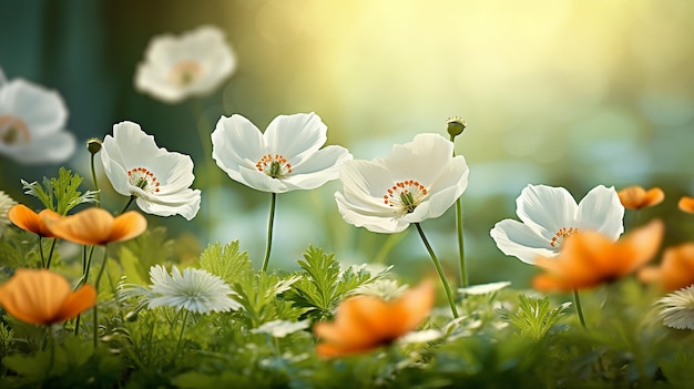 Beautiful Spring Floral Background with Copy Space