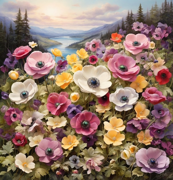 Beautiful spring flower background Ai generated