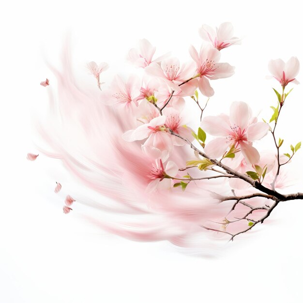 Photo beautiful springtime breeze isolated on white background