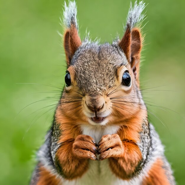 Beautiful squirrel against the background of nature