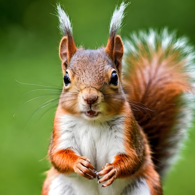 Beautiful squirrel against the background of nature