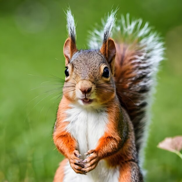 Beautiful squirrel against the background of nature