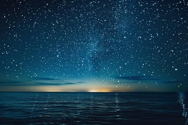 Photo beautiful starry sky over sea at night