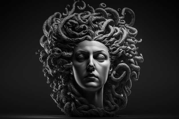 A beautiful statue of medusa AI generated