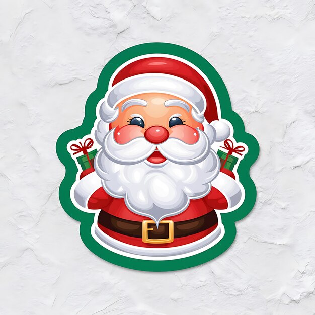 Photo beautiful sticker collection of santa claus