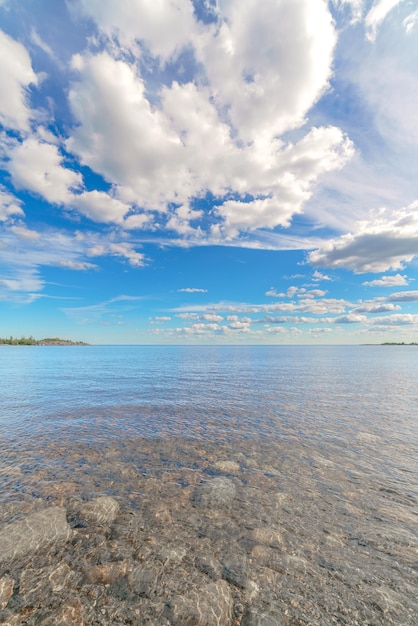 Beautiful stones on the lake Landscape of wild nature