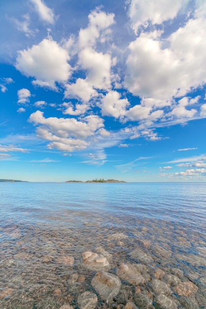 Beautiful stones on the lake Landscape of wild nature