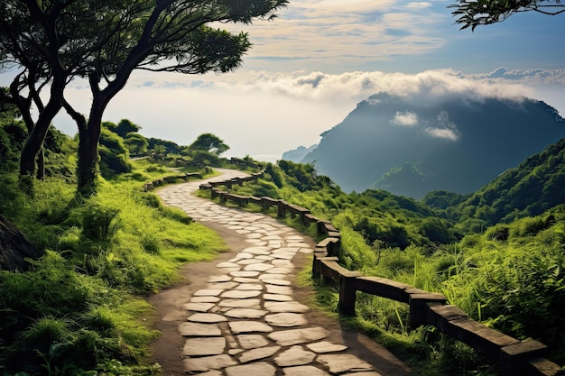 A Beautiful Storybook Trail The Scenic Stepping Stone Path Over Hills Along The Caoling Historic