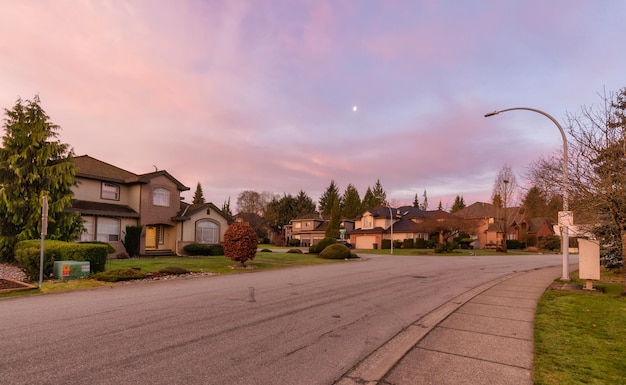 Beautiful Street view in the Residential Neighborhood