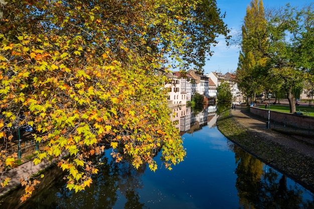 Beautiful street view of Strasbourg famous landmark at France 28 October 2022