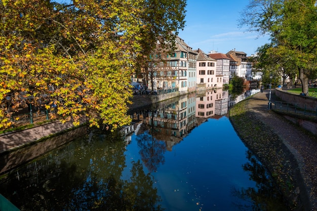 Beautiful street view of Strasbourg famous landmark at France 28 October 2022