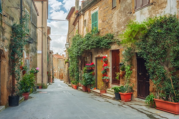 Beautiful streets in a peaceful ancient town in Italy