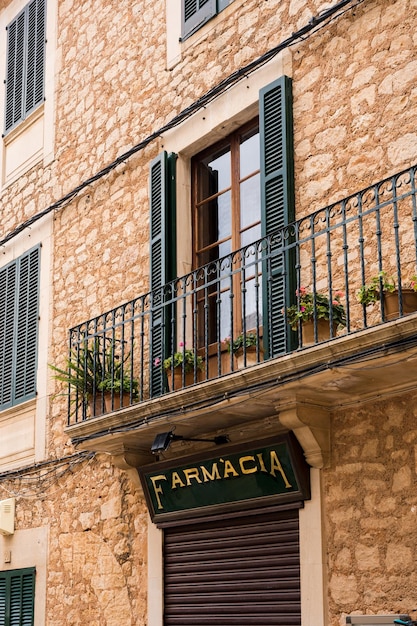 Beautiful streets in a picturesque village in Santanyi Majorca Spain