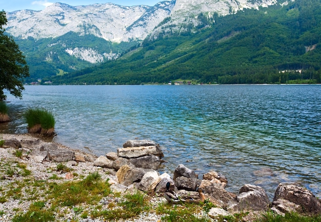 Beautiful summer Alpine lake Grundlsee view, Austria