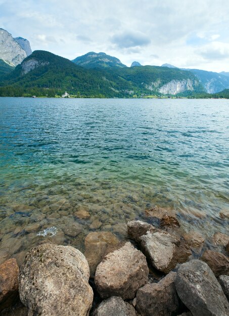 Beautiful summer Alpine lake Grundlsee view