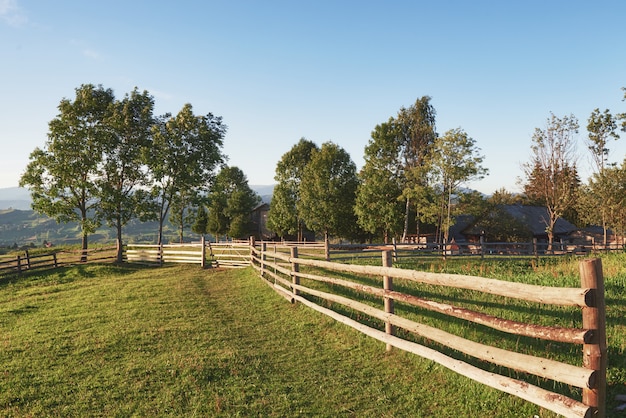 Beautiful summer mountain landscape at sunshine.