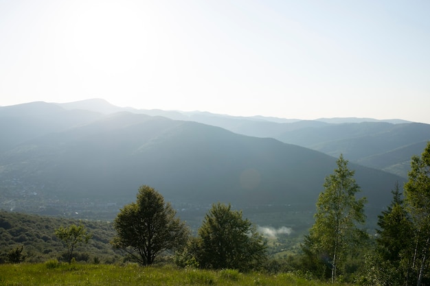 Beautiful summer mountains with blue sky