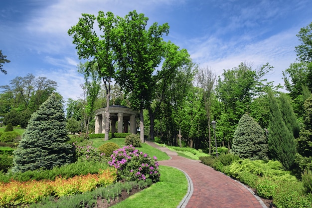 Beautiful summer park with landscape design