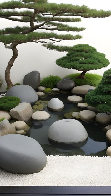 Photo a beautiful summer pond captures the beauty of the surrounding trees