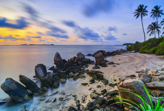 Beautiful sunrise on Bintan beach