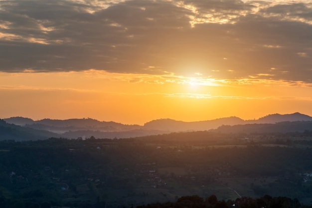 Beautiful sunrise over the mountains