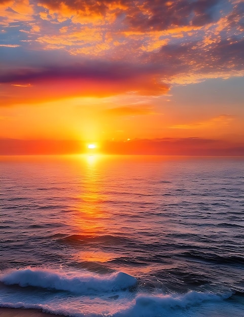 Beautiful sunrise over the sea