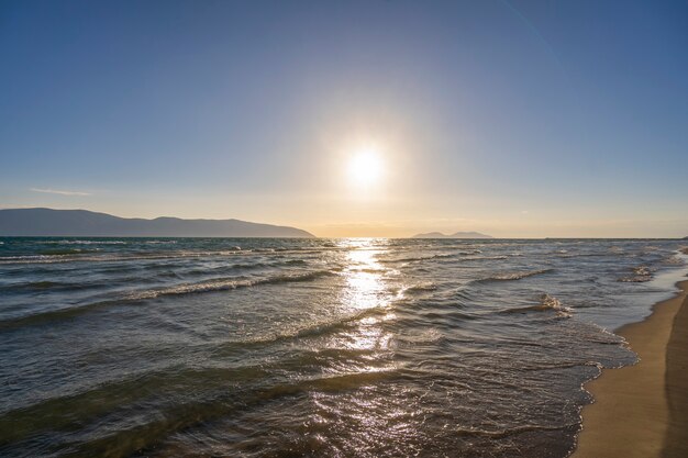 Photo beautiful sunset at the adriatic sea